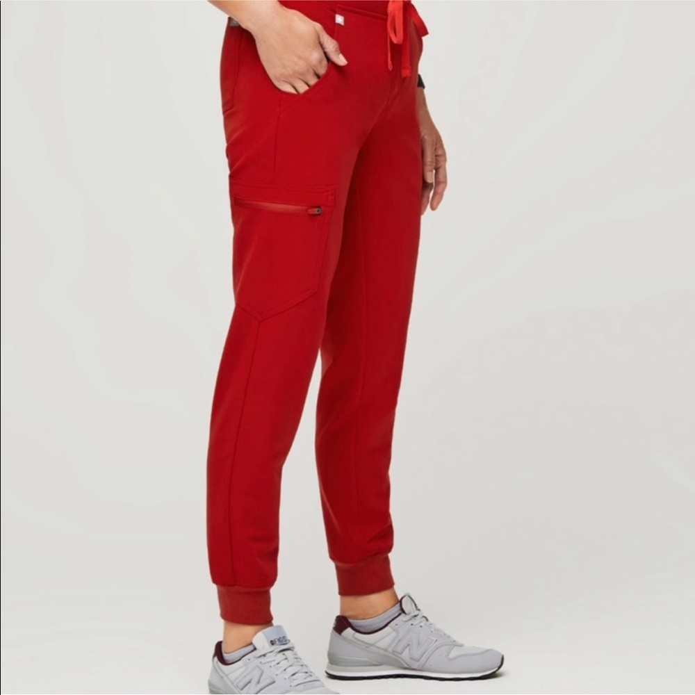 Figs Red Track Pants